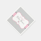 ピンクのレディバグ スタンダードカクテルナプキン (角)