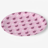 ピンクのレディバグ ペーパープレート (アングル)