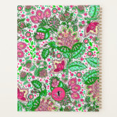 ピンクのレディースリッパの花を白にパーソナライズされた飾る プランナー手帳 (裏面)