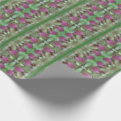ピンクのレディースリッパーオーキッドフラワーペアパーソナライズされた ラッピングペーパー (角)