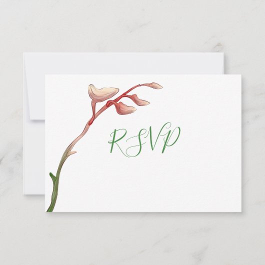 ピンクのレディースリッパー蘭の出欠確認カード 出欠カード (裏面)