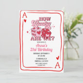 ピンクのレトロなカジノの誕生日招待状 招待状 (スタンド正面)