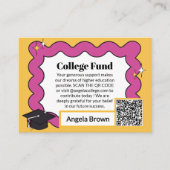 ピンクのレトロな波状の大学ファンド卒業 エンクロージャーカード (正面)