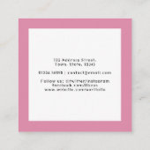 ピンクのレトロのウエディングケーキのパン屋の名刺 スクエア名刺 (裏面)