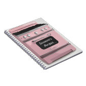 ピンクのレトロのストーブのレシピの本ジャーナル ノートブック (右側)