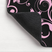 ピンクのレトロのモダンな花パターンエレガントなマウスパッド マウスパッド (コーナー)