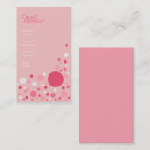 ピンクのレトロの点 名刺 (正面/裏面)