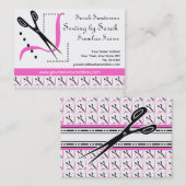 ピンクのレトロの裁縫婦の変化のテーラー 名刺 (正面/裏面)