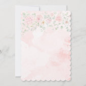 ピンクのレトロキャンピングカー小さなキャンピングカー赤ちゃんシャワー 招待状 (裏面)