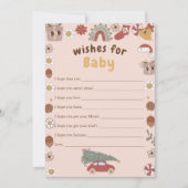 ピンクのレトロクリスマスツリーの願いベビーゲーム 招待状 (正面)