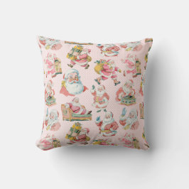 ピンクのレトログルービーサンタクロースをテーマにしたクリスマス クッション
