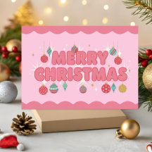 ピンクのレトログルービーメリークリスマス