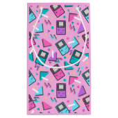 ピンクのレトロゲーム スモールペーパーバッグ (裏面)