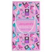 ピンクのレトロゲーム スモールペーパーバッグ (正面)