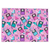 ピンクのレトロゲーム ラージペーパーバッグ (裏面)