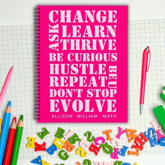 ピンクのレトロスクリプト感動的スパイラル ノートブック