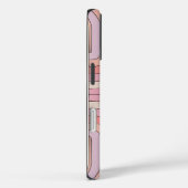 ピンクのレトロストライプアーチ電話ケース、ミニマリスト70S Case-Mate iPhoneケース (裏面 / 右)
