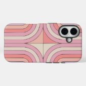 ピンクのレトロストライプアーチ電話ケース、ミニマリスト70S Case-Mate iPhoneケース (裏面 (横))