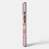 ピンクのレトロストライプアーチ電話ケース、ミニマリスト70S Case-Mate iPhoneケース (裏面 / 左)