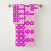 ピンクのレトロパターンのトレンディースタイル バスタオルセット (インサイチュ)