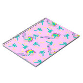 ピンクのレトロヤシの木と車 ノートブック (左側)