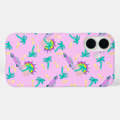 ピンクのレトロヤシの木と車 Case-Mate iPhoneケース (裏面 (横))