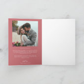 ピンクのレトロラヴ感謝していとホワイトアー結婚チの サンキューカード (内部)