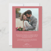 ピンクのレトロラヴ感謝していとホワイトアー結婚チの サンキューカード (裏面)