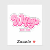 ピンクのレトロワイフェエスト。年の花嫁フィアンセステッカー シール (シート)