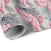 ピンクのレトロヴィンテージクリスマスの球根パーティーラップ ラッピングペーパー (ロールコーナー)