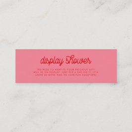 ピンクのレトロヴィンテージディスプレイシャワーカードの挿入 スキニー名刺
