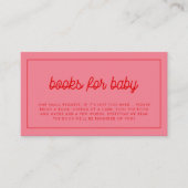 ピンクのレトロヴィンテージブックベビー要求カード エンクロージャーカード (正面)