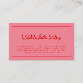 ピンクのレトロヴィンテージブックベビー要求カード エンクロージャーカード