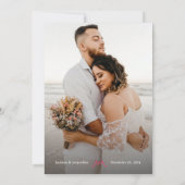 ピンクのレトロ結婚したクリスマスボウズ写真 シーズンカード (裏面)