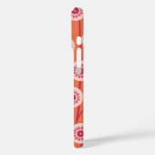 ピンクのレトロ花オレンジ色の背景 Case-Mate iPhoneケース (裏面 / 左)