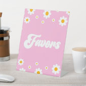 ピンクのレトロ70の好意テーブルのパーティー記号 台座サイン (インサイチュ)