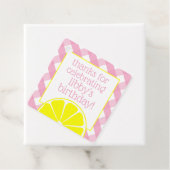 ピンクのレモネパーソナライズされたードの好意または贈り物のラベル フェイバータグ (インサイチュ)