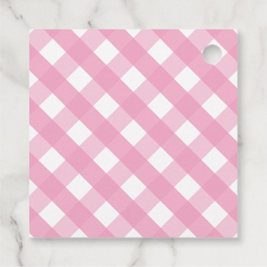 ピンクのレモネパーソナライズされたードの好意または贈り物のラベル フェイバータグ (裏面)