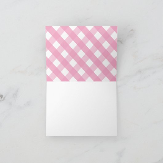 ピンクのレモネパーソナライズされたード折り畳みノートカード サンキューカード (内部)