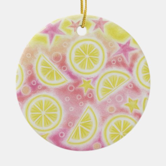 ピンクのレモネードのオーナメント セラミックオーナメント (正面)