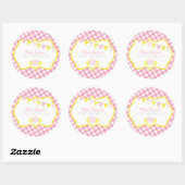 ピンクのレモネードのパーティーのステッカー ラウンドシール (シート)