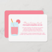ピンクのレモネードのベビーシャワーの本の要求エンクロージャ エンクロージャーカード (正面/裏面)
