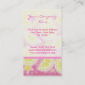 ピンクのレモネードの名刺のストライブ柄のportratt 名刺 (裏面)