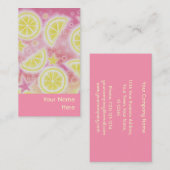 ピンクのレモネードの名刺のピンクの垂直 名刺 (正面/裏面)