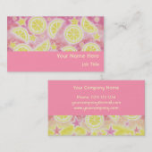 ピンクのレモネードの名刺の横のピンク 名刺 (正面/裏面)