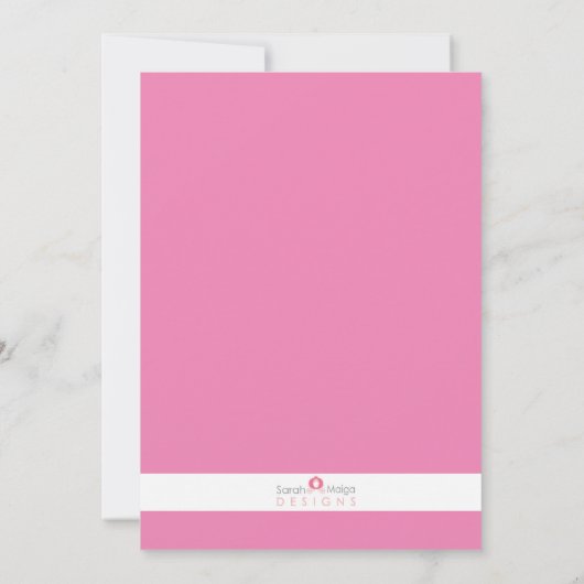 ピンクのレモネードの第2誕生日のシェブロンの招待状 招待状 (裏面)