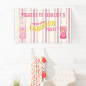 、ピンクのレモネードの誕生日縞で飾ります 横断幕 (インサイチュ)