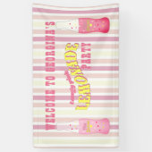 、ピンクのレモネードの誕生日縞で飾ります 横断幕 (縦)