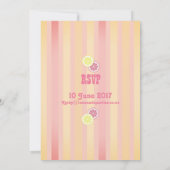 ピンクのレモネードの誕生日 招待状 (裏面)