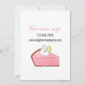 ピンクのレモネードアイスボックスレモンパイスライスピクニックフード 招待状 (裏面)